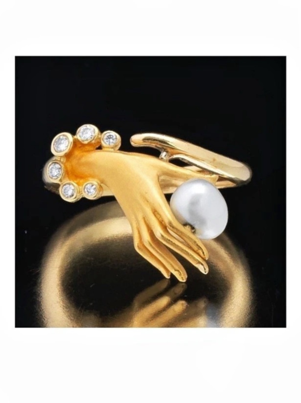 Carrera y Carrera Gold, Diamond and Pearl Ring